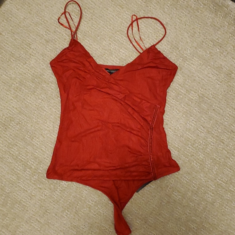 Red Lace Guess Bodysuit
